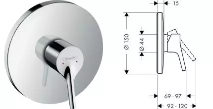 HG 72 605 000 Talis S Смеситель для душа (внешняя монтажная часть) · Talis S, Hansgrohe, 72605000 HG 72 605 000 Talis S Смеситель для душа (внешняя монтажная часть) · Talis S, Hansgrohe, 72605000