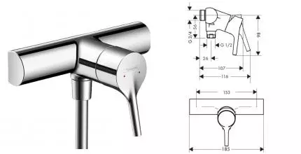 Смеситель для душа «Hansgrohe» Talis S 72601000 хром Смеситель для душа «Hansgrohe» Talis S 72601000 хром