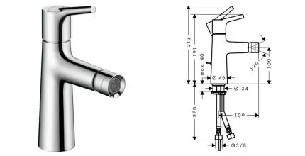 Смеситель для биде «Hansgrohe» Talis S 72200000 хром Смеситель для биде «Hansgrohe» Talis S 72200000 хром