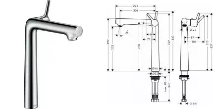 Смеситель для раковины «Hansgrohe» Talis S 72116000 хром