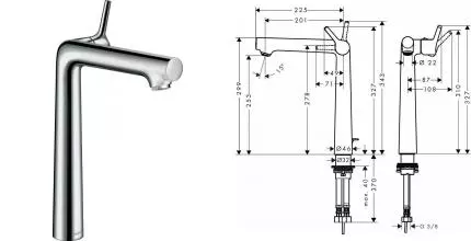 Смеситель для раковины «Hansgrohe» Talis S 72115000 с донным клапаном хром