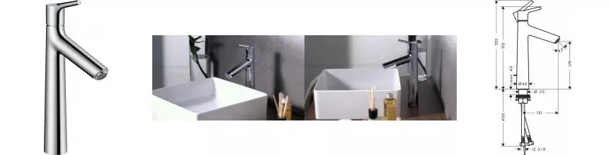 Смеситель для раковины «Hansgrohe» Talis S 72031000 с донным клапаном хром