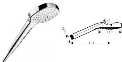 Ручная лейка «Hansgrohe» Croma Select E 26814400 белая/хром Ручная лейка «Hansgrohe» Croma Select E 26814400 белая/хром