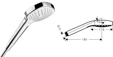 Ручная лейка «Hansgrohe» Croma Select E 26812400 белая/хром Ручная лейка «Hansgrohe» Croma Select E 26812400 белая/хром