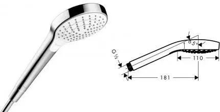 Ручная лейка «Hansgrohe» Croma Vario 26802400 белая/хром Ручная лейка «Hansgrohe» Croma Vario 26802400 белая/хром