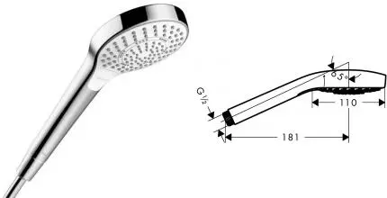 Ручная лейка «Hansgrohe» Croma Select S Multi 26800400 белая/хром Ручная лейка «Hansgrohe» Croma Select S Multi 26800400 белая/хром