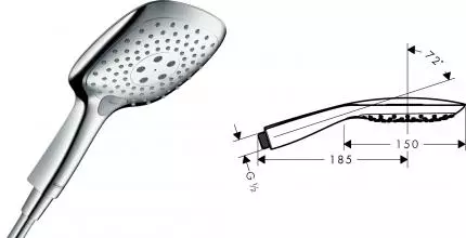 Ручная лейка «Hansgrohe» Raindance Select E 26550000 хром