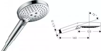 Ручная лейка «Hansgrohe» Raindance Select S 26530000 хром