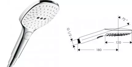 Ручная лейка «Hansgrohe» Raindance Select E 26520400 белая/хром Ручная лейка «Hansgrohe» Raindance Select E 26520400 белая/хром
