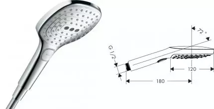 Ручная лейка «Hansgrohe» Raindance Select E 26520000 хром Ручная лейка «Hansgrohe» Raindance Select E 26520000 хром