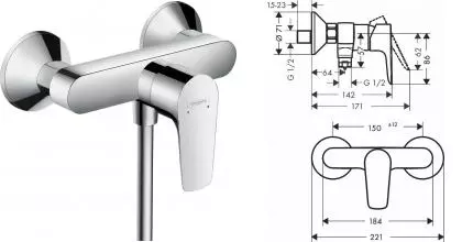 Смеситель для душа «Hansgrohe» Talis E 71760000 хром