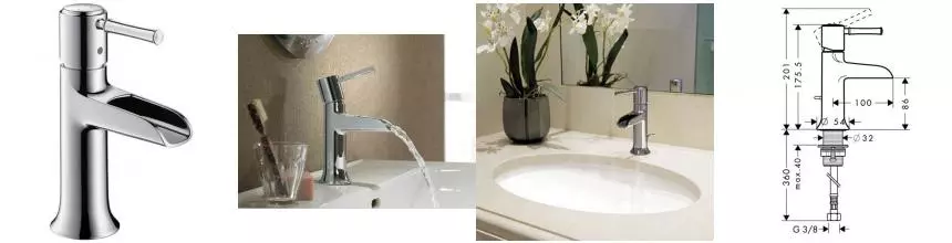 Смеситель для раковины «Hansgrohe» Talis Classic 14127000 с донным клапаном хром