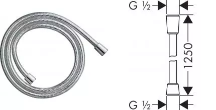 Душевой шланг «Hansgrohe» Comfortflex 28167000 125 см хром Душевой шланг «Hansgrohe» Comfortflex 28167000 125 см хром