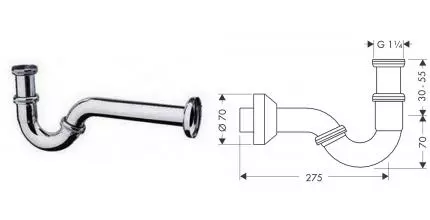 Сифон для раковины «Hansgrohe» HG 55237000 хром Сифон для раковины «Hansgrohe» HG 55237000 хром