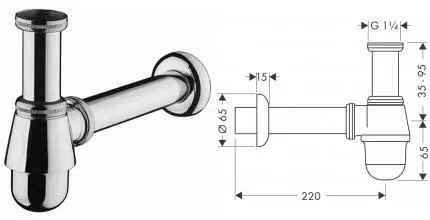 Сифон для раковины «Hansgrohe» HG 55213000 хром