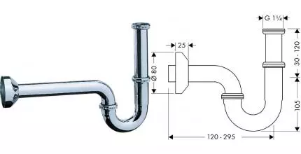 Сифон для раковины «Hansgrohe» 53010000 хром