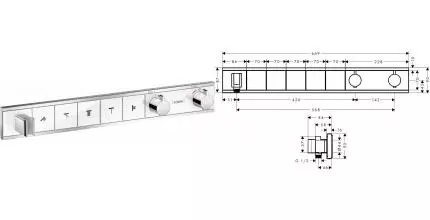 HG 15 358 400 RainSelect Термостат на 5 потребителей (внешняя монтажная часть) · Hansgrohe, 15358400