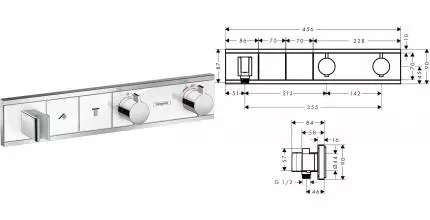 HG 15 355 400 RainSelect Термостат на 2 потребителя (внешняя монтажная часть) · Hansgrohe, 15355400
