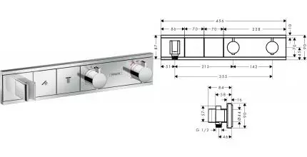 HG 15 355 000 RainSelect Термостат на 2 потребителя (внешняя монтажная часть) · Hansgrohe, 15355000