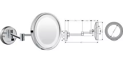 Косметическое зеркало «Hansgrohe» Logis Universal 73560000 на стену хром