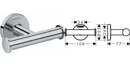 Двойной крючок «Hansgrohe» Logis Universal 41725000 на стену хром