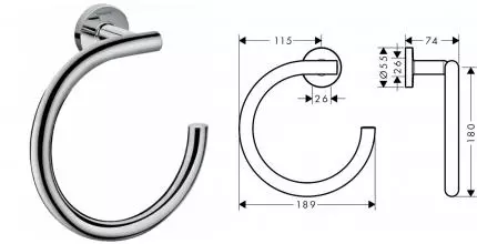 Полотенцедержатель «Hansgrohe» Logis Universal 41724000 на стену хром