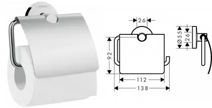 Держатель для туалетной бумаги «Hansgrohe» Logis Universal 41723000 на стену хром