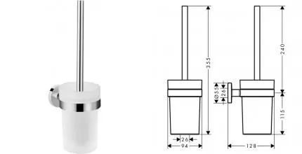 Ёршик для унитаза «Hansgrohe» Logis Universal 41722000 на стену хром