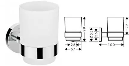 Стакан для зубных щёток «Hansgrohe» Logis Universal 41718000 на стену хром