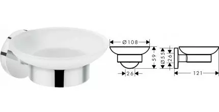 Мыльница «Hansgrohe» Logis Universal 41715000 на стену хром