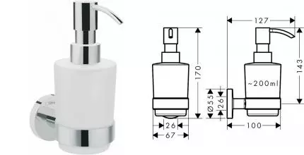 Дозатор для мыла «Hansgrohe» Logis Universal 41714000 на стену хром Дозатор для мыла «Hansgrohe» Logis Universal 41714000 на стену хром