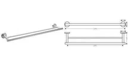Полотенцедержатель двойной «Hansgrohe» Logis Universal 41712000 на стену хром Полотенцедержатель двойной «Hansgrohe» Logis Universal 41712000 на стену хром