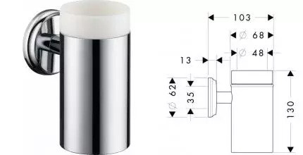 Стакан для зубных щёток «Hansgrohe» Logis Classic 41618000 на стену хром