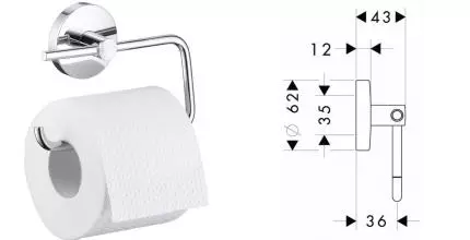 Держатель для туалетной бумаги «Hansgrohe» Logis 40526000 на стену хром
