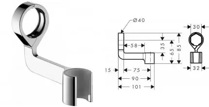 Держатель для душа «Hansgrohe» Porter Reno 28335000 хром