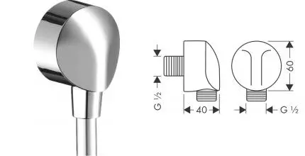 Подключение для душевого шланга «Hansgrohe» FixFit 27454000 хром