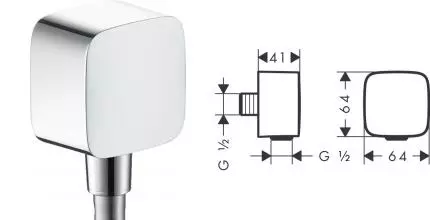 Подключение для душевого шланга «Hansgrohe» FixFit 26457000 с обратным клапаном хром Подключение для душевого шланга «Hansgrohe» FixFit 26457000 с обратным клапаном хром