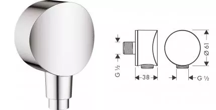 Подключение для душевого шланга «Hansgrohe» FixFit S 26453000 с обратным клапаном хром Подключение для душевого шланга «Hansgrohe» FixFit S 26453000 с обратным клапаном хром