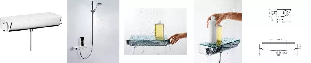 Смеситель для душа «Hansgrohe» Ecostat Select 13161400 с термостатом белый/хром Смеситель для душа «Hansgrohe» Ecostat Select 13161400 с термостатом белый/хром
