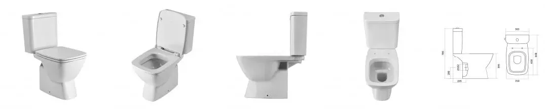 Унитаз-компакт "Нео" (стандарт: 2-реж., дюро, метал крепеж, softclose, тонкое) · Нео, Santek, 1.WH30.2.470