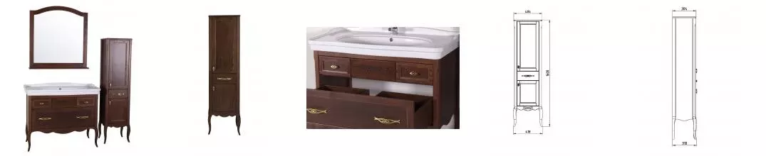 Мебель для ванной «ASB-Woodline» Модерн 105 антикварный орех Мебель для ванной «ASB-Woodline» Модерн 105 антикварный орех