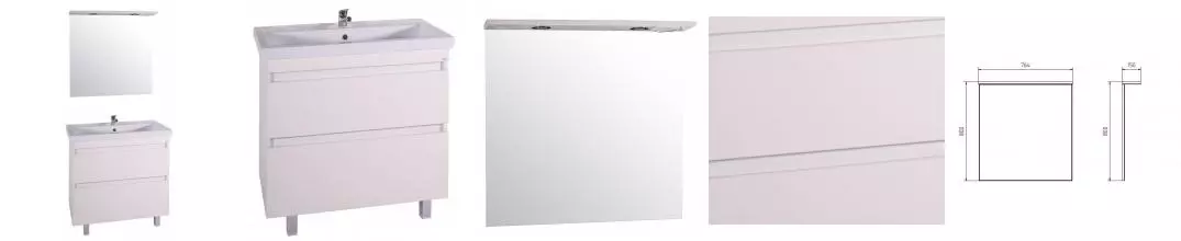Мебель для ванной «ASB-Mebel» Коста 80 ясень белый Мебель для ванной «ASB-Mebel» Коста 80 ясень белый