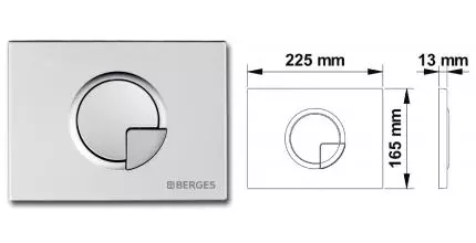 Кнопка смыва «Berges Wasserhaus» Novum R2 матовый хром