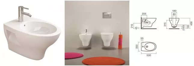 Подвесное биде «Sanitana» Pop S10076534900000 белое Подвесное биде «Sanitana» Pop S10076534900000 белое