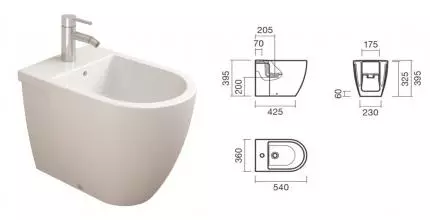 Приставное биде «Sanitana» Coral S10063634900000 белое Приставное биде «Sanitana» Coral S10063634900000 белое