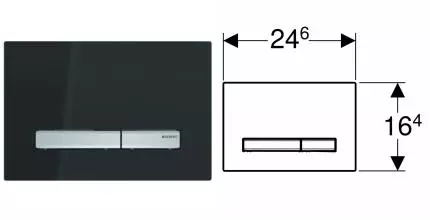 Кнопка смыва «Geberit» Sigma 50 115.788.DW.2 черное стекло/хром