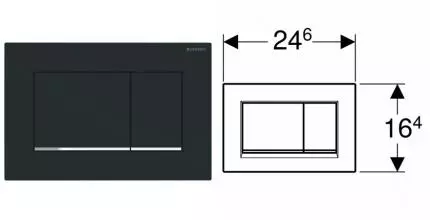 Кнопка смыва «Geberit» Sigma 30 115.883.14.1 черная матовая Кнопка смыва «Geberit» Sigma 30 115.883.14.1 черная матовая