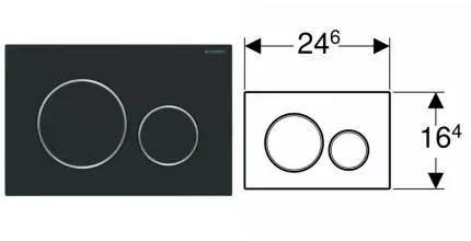 Кнопка смыва «Geberit» Sigma 20 115.882.14.1 черный матовый/хром глянцевый