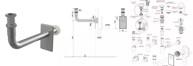 Сифон для раковины «AlcaPlast» A438 Предназначено для использования со скрытыми сифонами A45B, A45C хром Сифон для раковины «AlcaPlast» A438 Предназначено для использования со скрытыми сифонами A45B, A45C хром