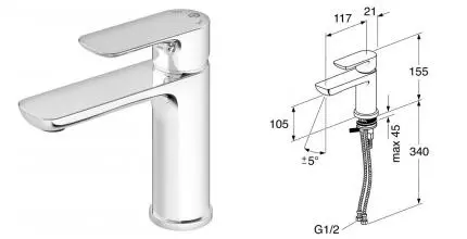 Смеситель для раковины «Gustavsberg» Estetic GB41218051 хром